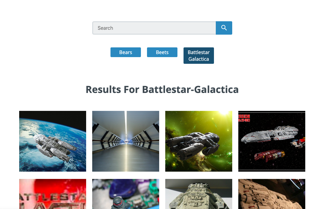 Clicking on "Battlestar Galactica"