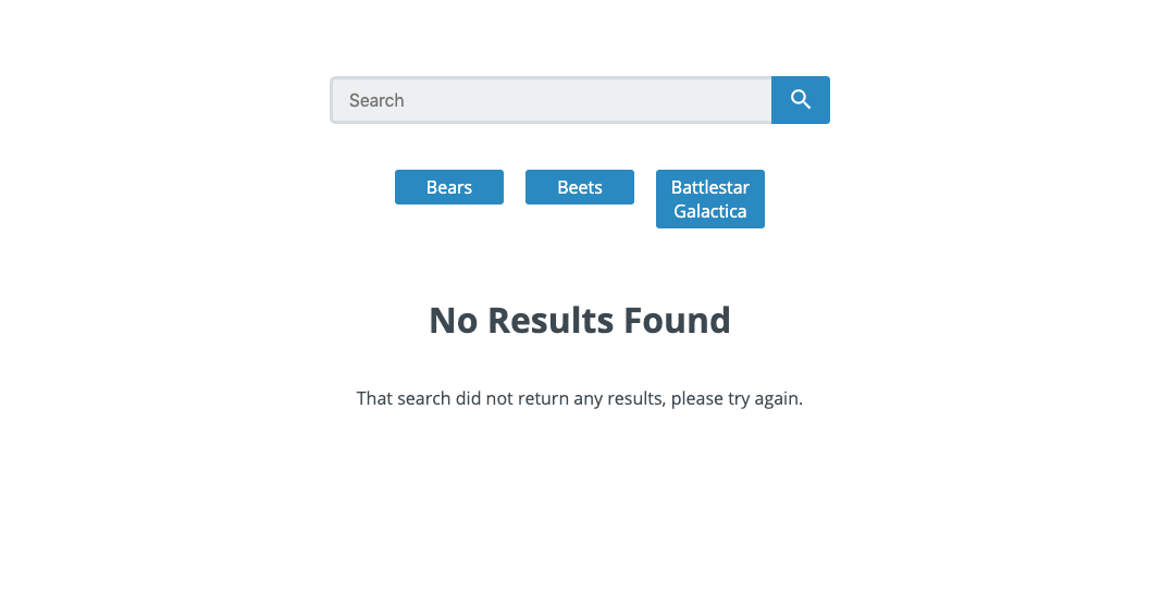 404 error if search was not found